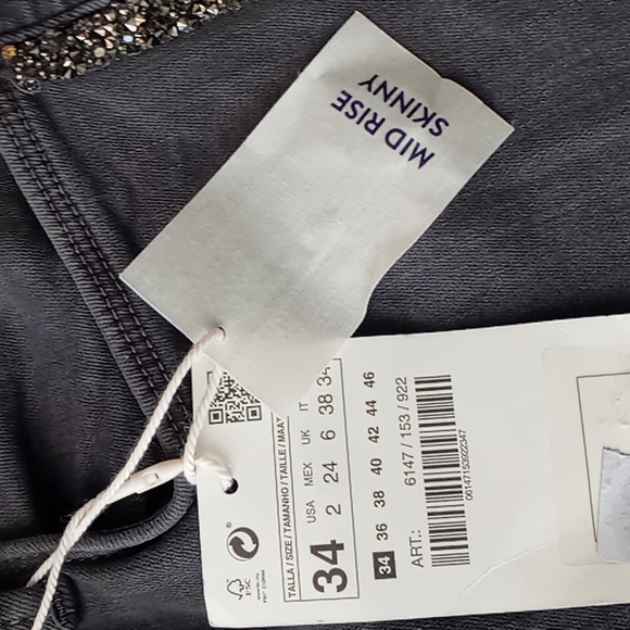 Zara z1975 denim basic denim department jeans size 2 - Picture 3 of 10